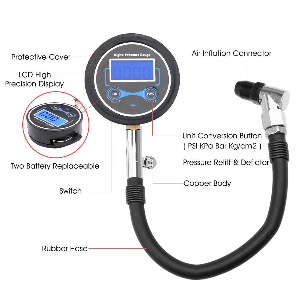 0-200Psi Tire Pressure Gauge M - огляд і ціна Smartwatch Universal