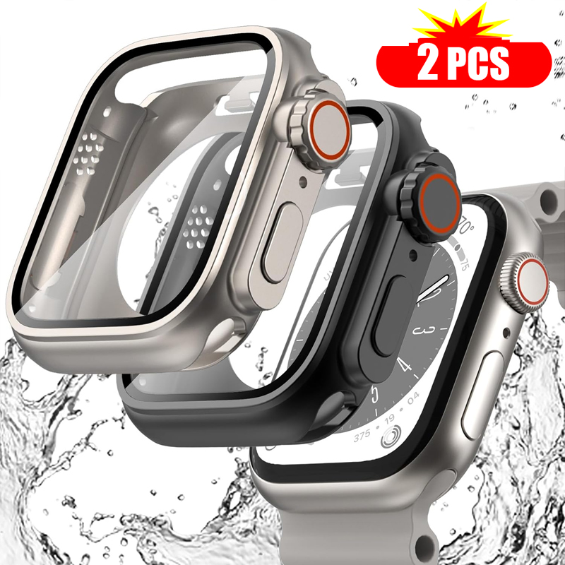 2PCS Tempered Glass+Cover For  - огляд і ціна Apple Smartwatch Accessories